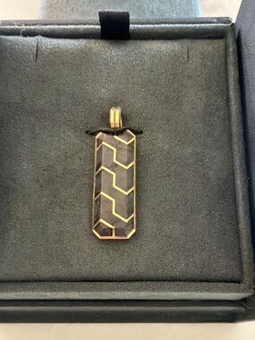 David Yurman Streamline Ingot Amulet 18K Gold & Forged Carbon